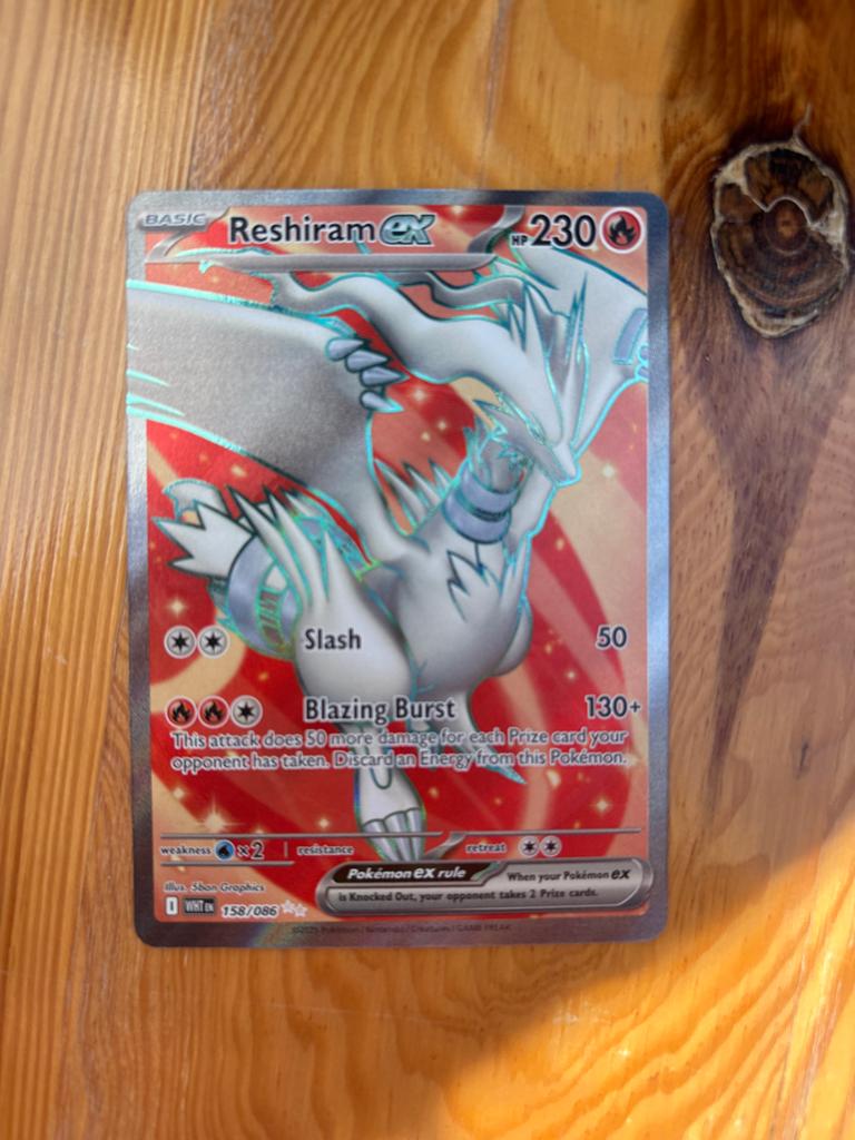 Reshiram EX, Ophalen of Verzenden, Zo goed als nieuw, Losse kaart