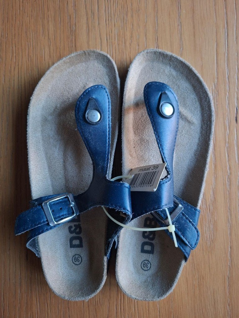 D&B slippers blauw maat 39 splinternieuw!, Slippers, Blauw, D&B, Nieuw