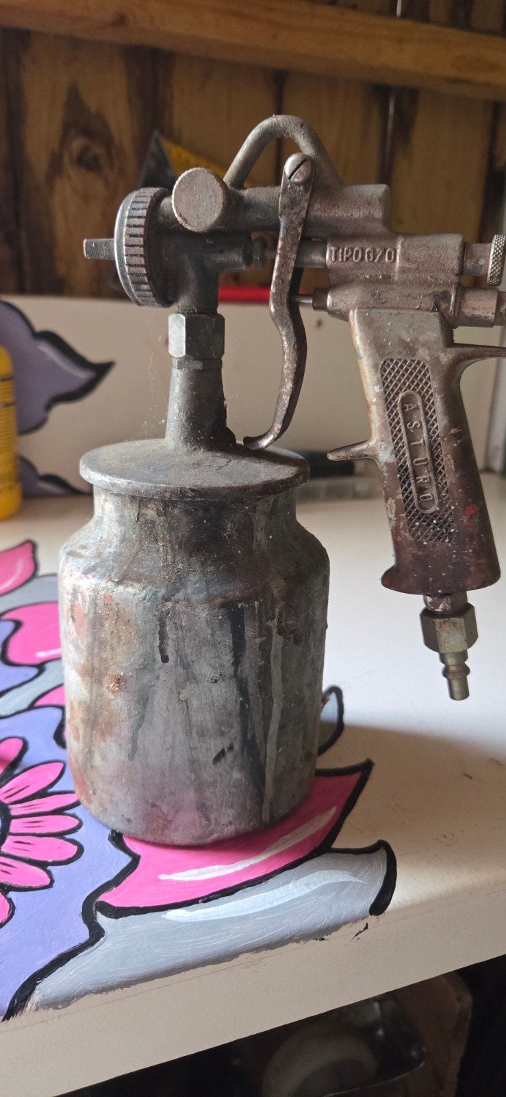 Asturo Tipo G70 Verfspuit (klassieker / onderbeker), Ophalen, Gebruikt