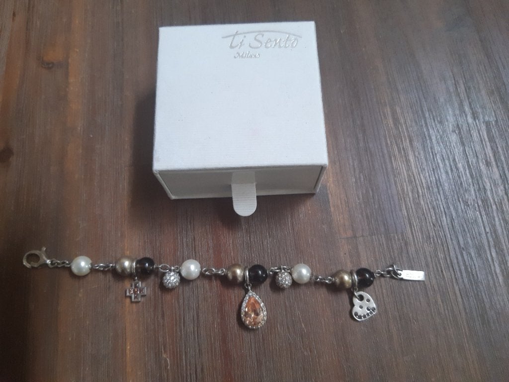 TI-SENTO ZILVEREN ARMBAND MET BEDELS. TI SENTO, Ophalen of Verzenden, Zo goed als nieuw, Met bedels of kralen, Zilver