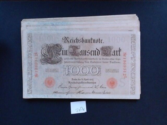 bankbiljetten Duitsland 1000 M (28 stuks, ook los), Ophalen, Duitsland, Los biljet