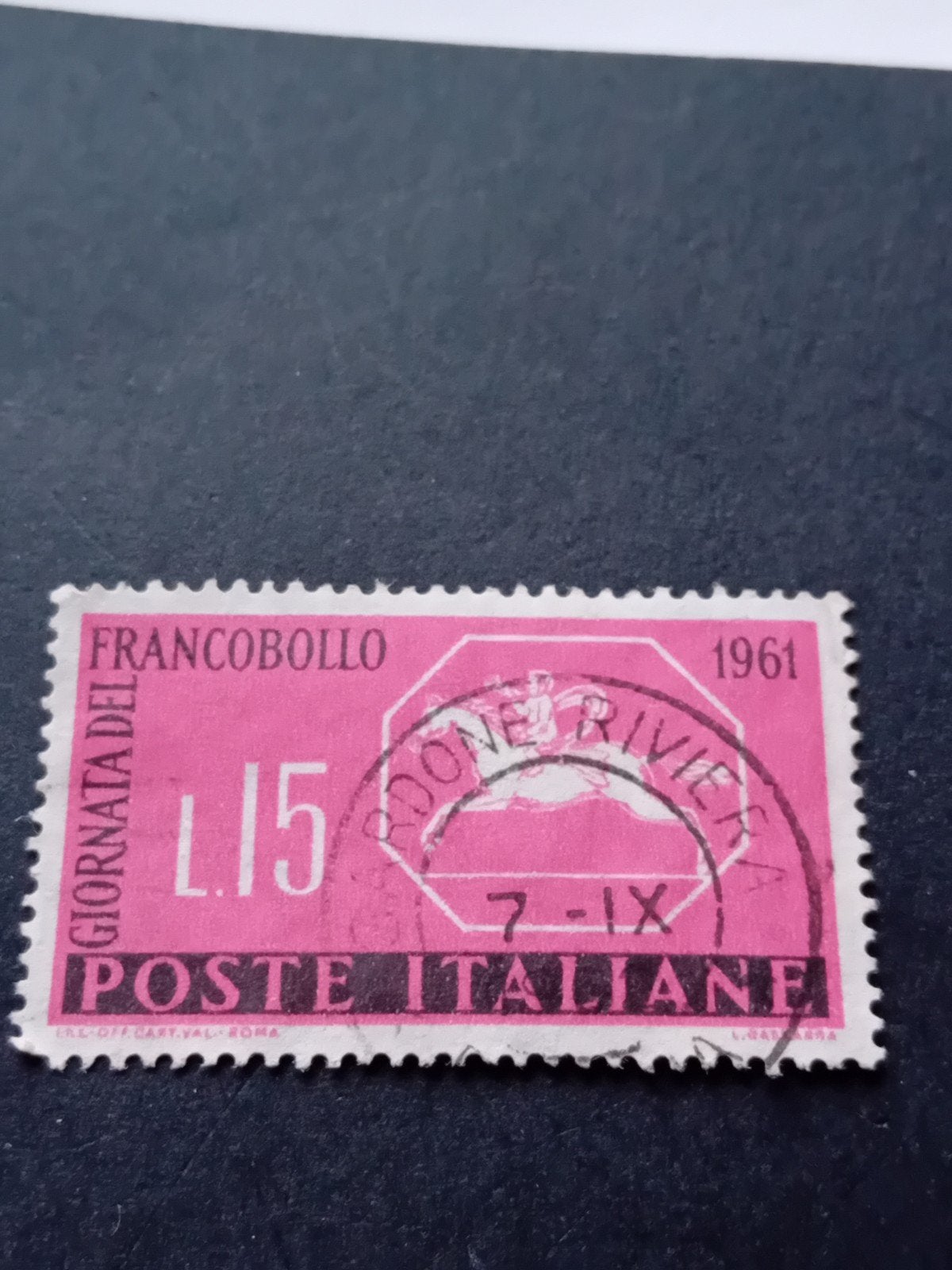 Italiaanse postzegel 1961 - Giornata del Francobollo L.15, Postzegels en Munten, Postzegels | Europa | Italië, Ophalen of Verzenden