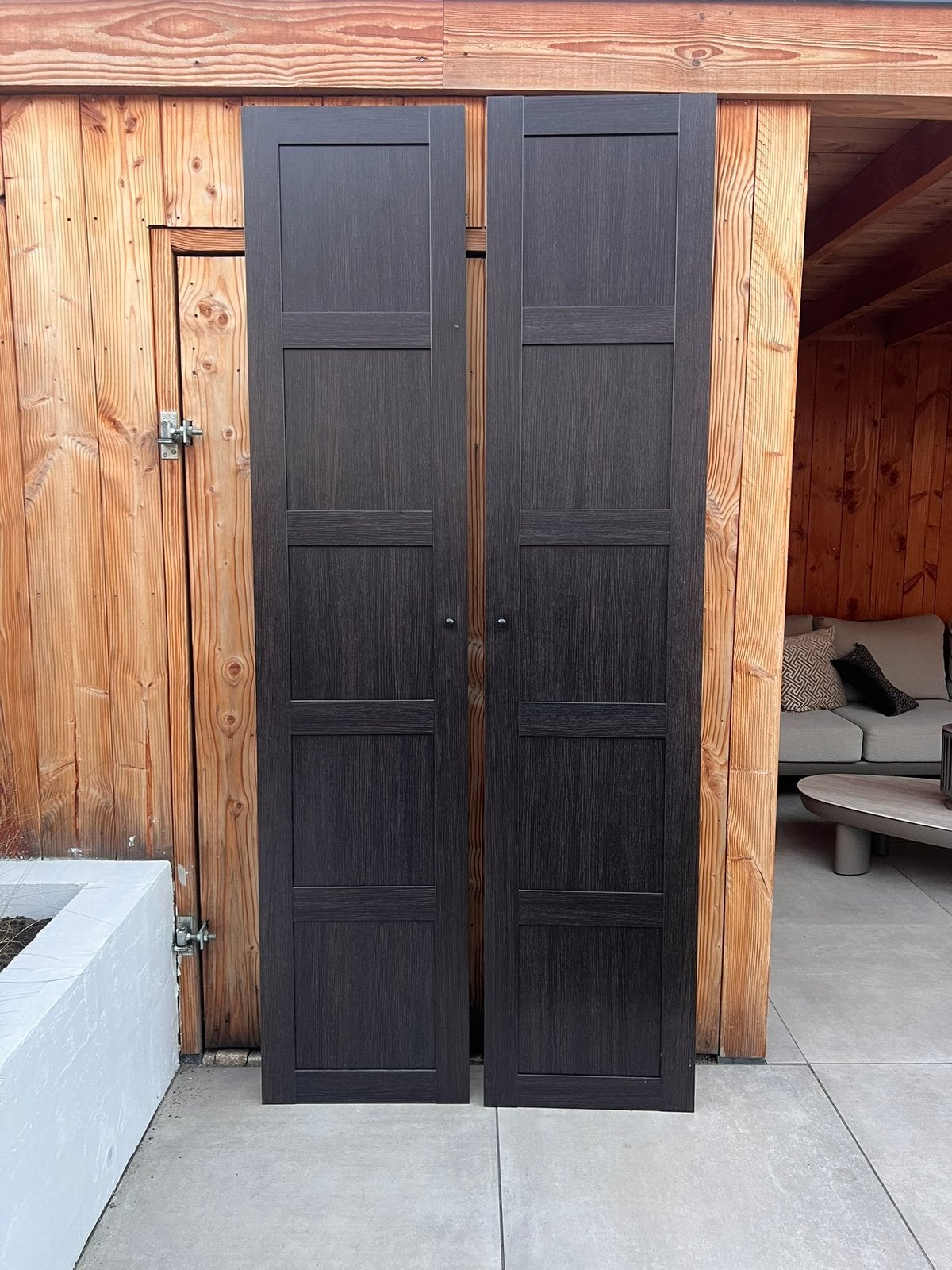 2x BERGSBO PAX Deur | Zwart/Bruin | 50x229, Ophalen, 200 cm of meer, 50 tot 100 cm, Zo goed als nieuw