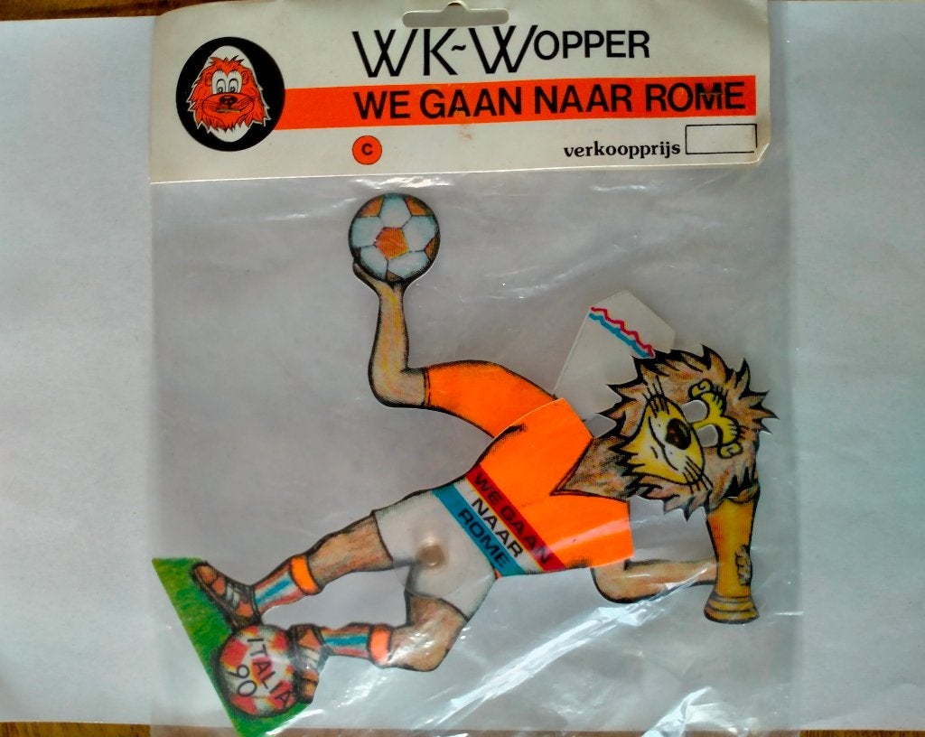 WK-wopper Italie 1990 Rome Oranje vintage figuur voetbal, Verzamelen, Ophalen of Verzenden, Gebruikt, Overige binnenlandse clubs
