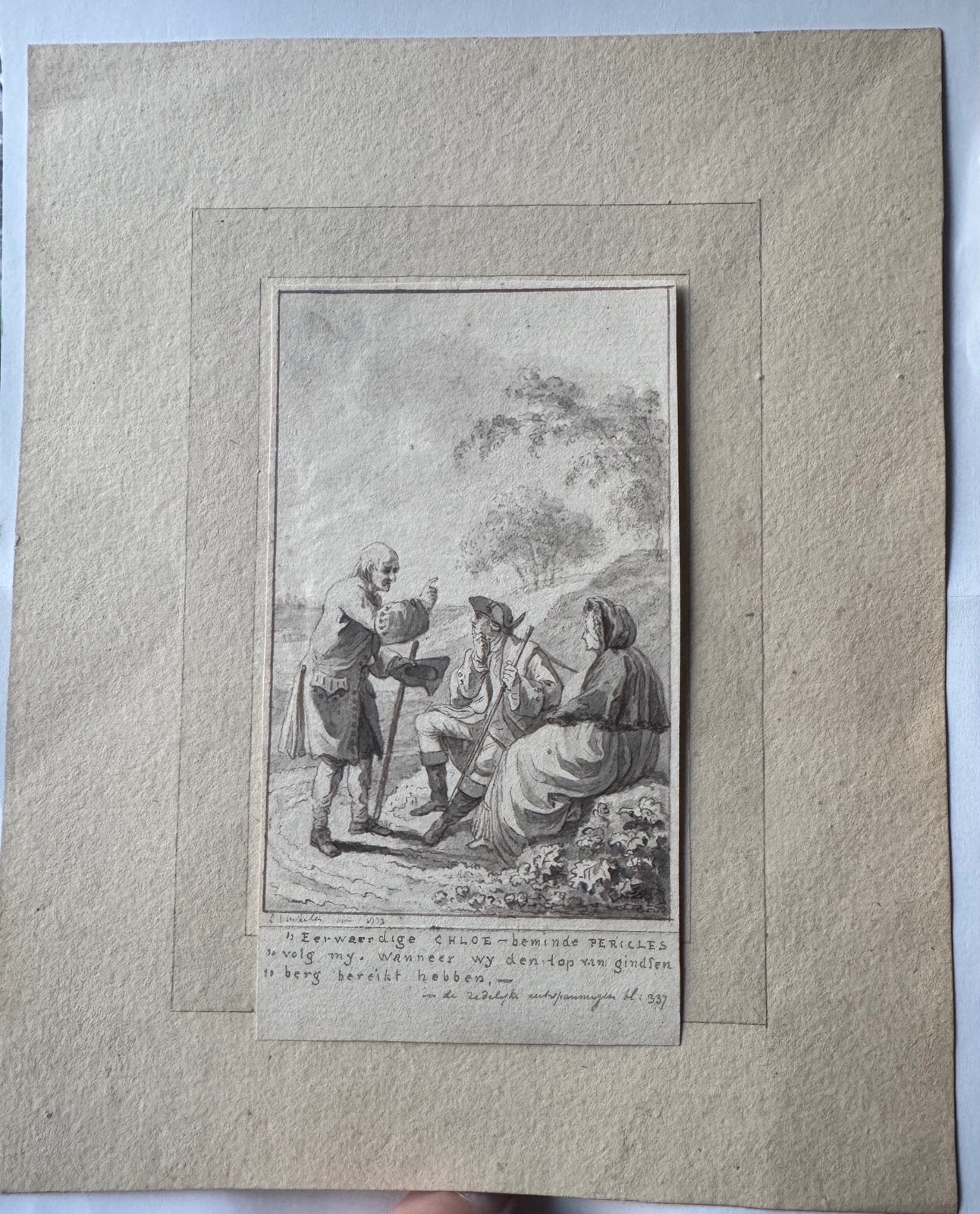 Originele pentekening van Reinier Vinkeles 1792, Antiek en Kunst, Ophalen of Verzenden