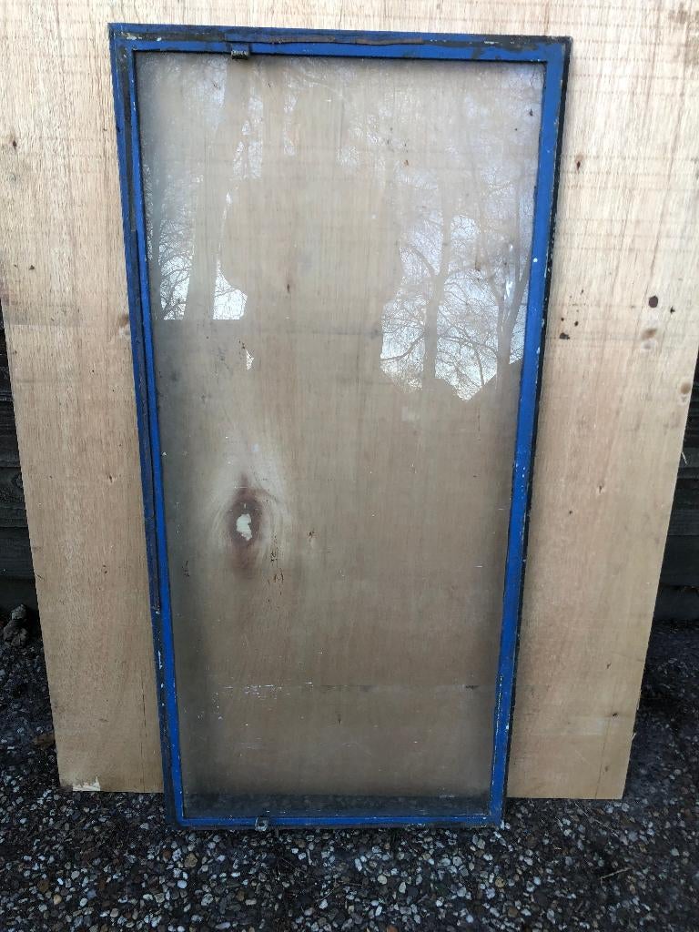 glas met metalen raam kozijn, Ophalen, Gebruikt, Minder dan 75 cm, Raamkozijn