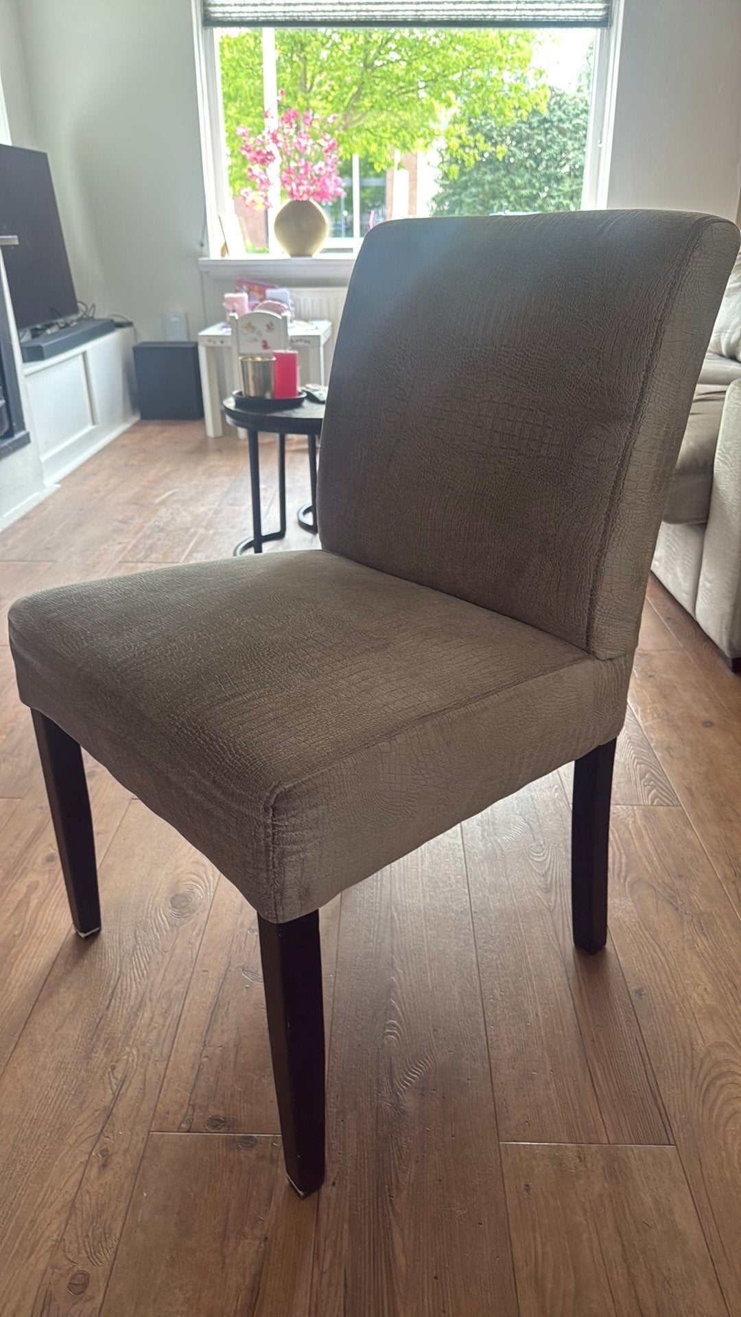 6 eetkamer stoelen, Ophalen, Zo goed als nieuw, Stof