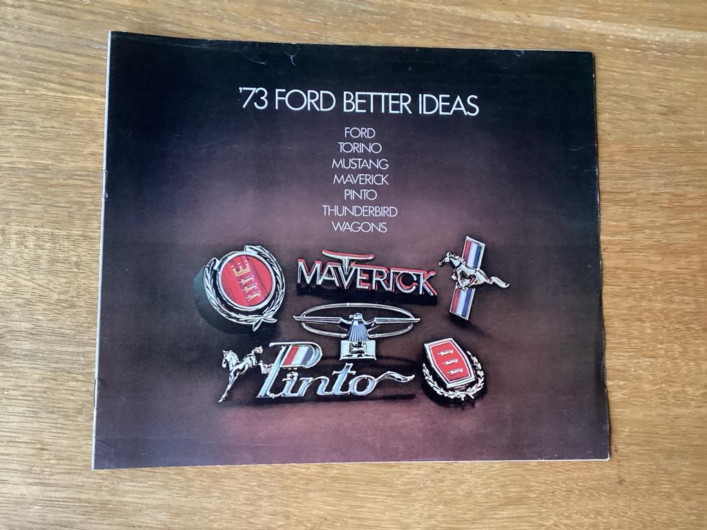 Ford '73 Better Ideas Brochure - Mustang, Maverick, Thunderb, Ophalen of Verzenden, Gelezen, Ford