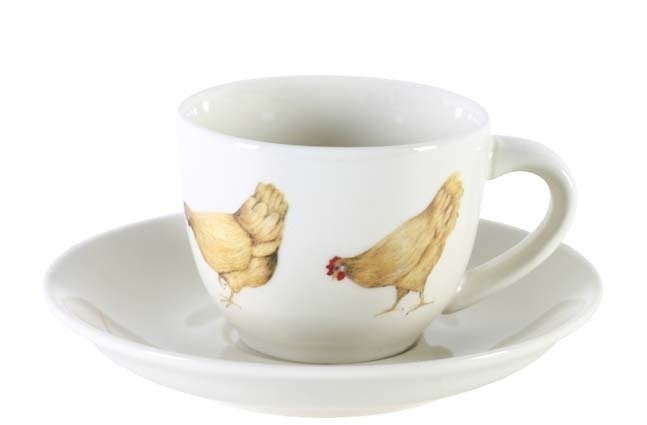 Kop en schotels Jet Chicken together servies, Overige materialen, Nieuw, Ophalen of Verzenden, Turfstekerstraat 21, 1431GD Aalsmeer