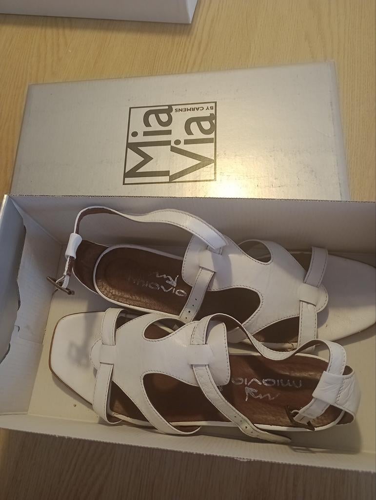 Witte sandalen Mia Via by Carens - Maat 39, Kleding | Dames, Schoenen, Verzenden