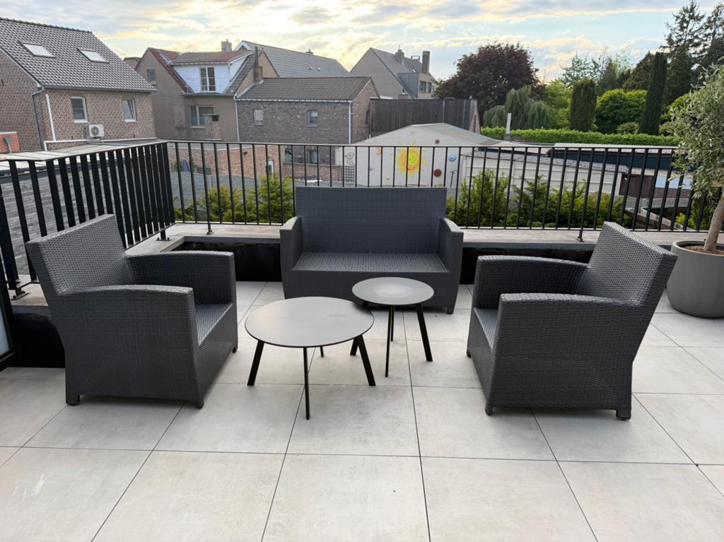 Loungeset/Tuinset Antraciet, Tuin en Terras, Ophalen, Zo goed als nieuw, Wicker