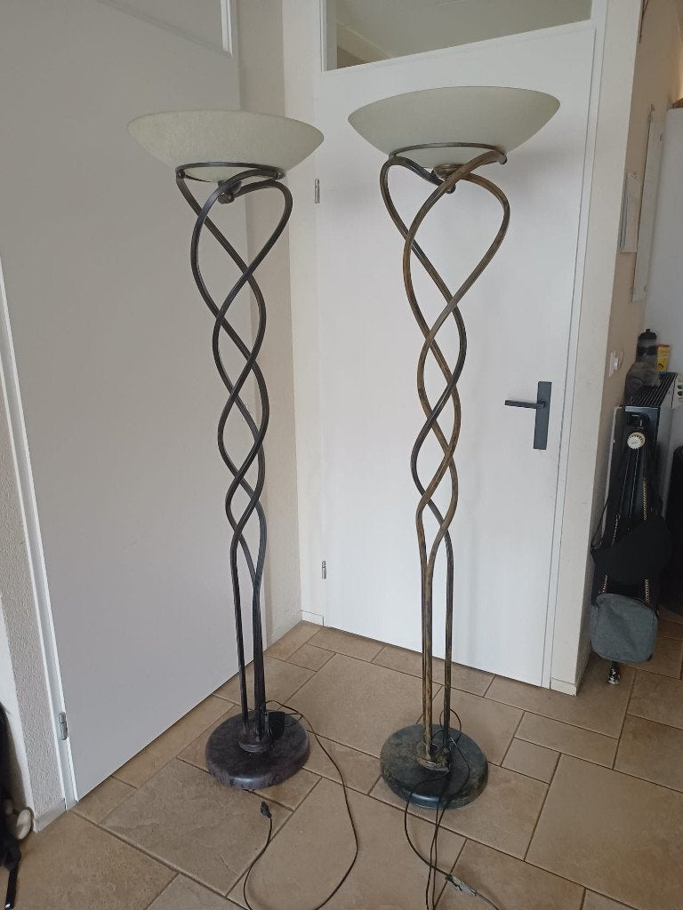 vloerlampen met glazen kelk, Ophalen, Gebruikt, Klassiek, Glas