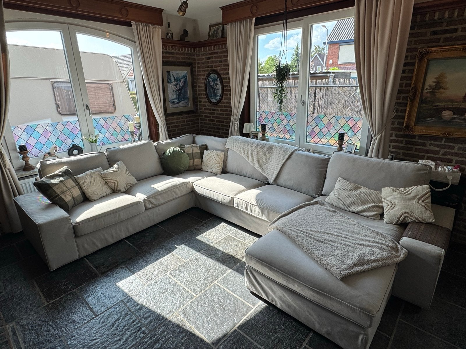 IKEA Kivik U-bank hoekbank met lounge, Ophalen, Gebruikt, 100 tot 125 cm, Hoekbank
