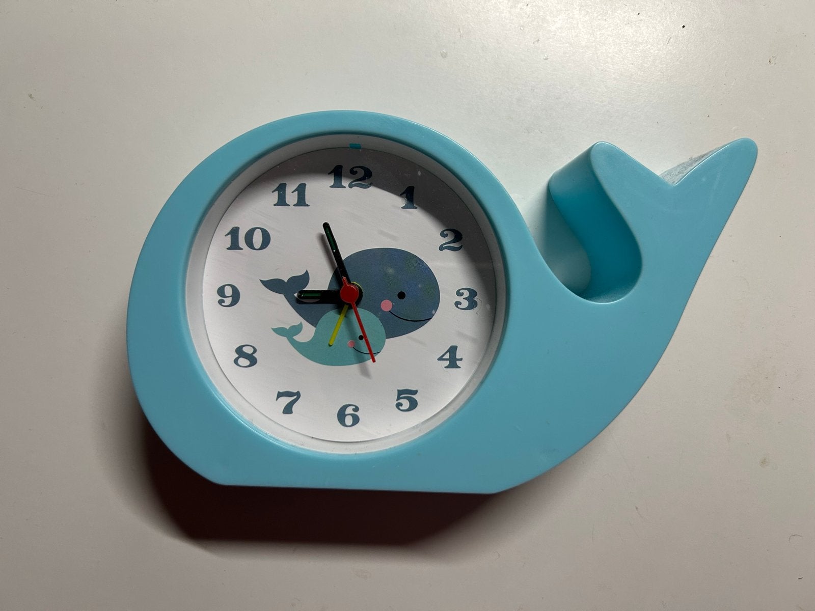 Leuke blauwe walvis wekker, Ophalen, Werkt op batterijen, Zo goed als nieuw, Blauw