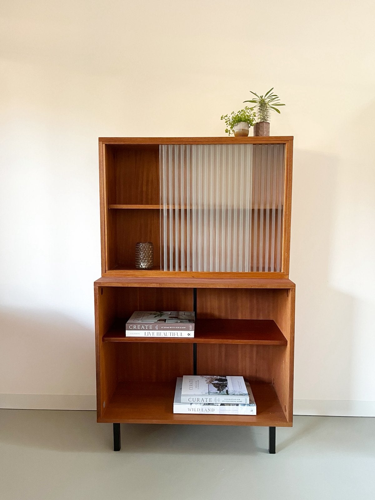 Vintage teakhouten kast Simpla Lux, jaren 60, Ophalen, Gebruikt, 1 of 2 laden, 100 tot 150 cm