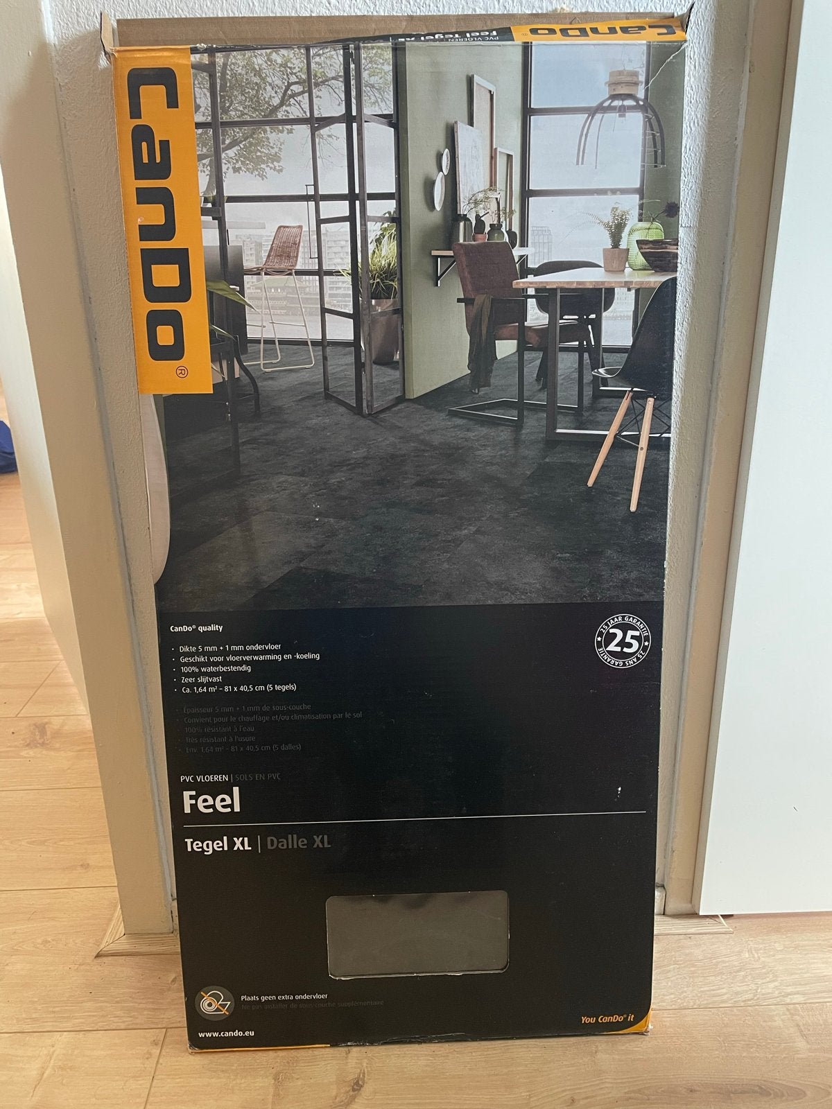 1 pakket CanDo PVC Vloertegel Feel Tegel XL - 1,64m², Ophalen, Zo goed als nieuw, Minder dan 5 m², 20 tot 40 cm