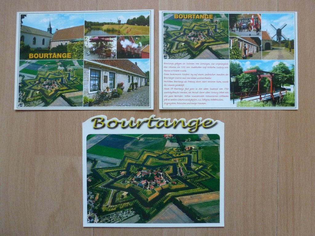 Ansichtkaart ansicht kaart postcard Bourtange - 3x, Verzamelen, Ansichtkaarten | Nederland, Ophalen of Verzenden, 1980 tot heden