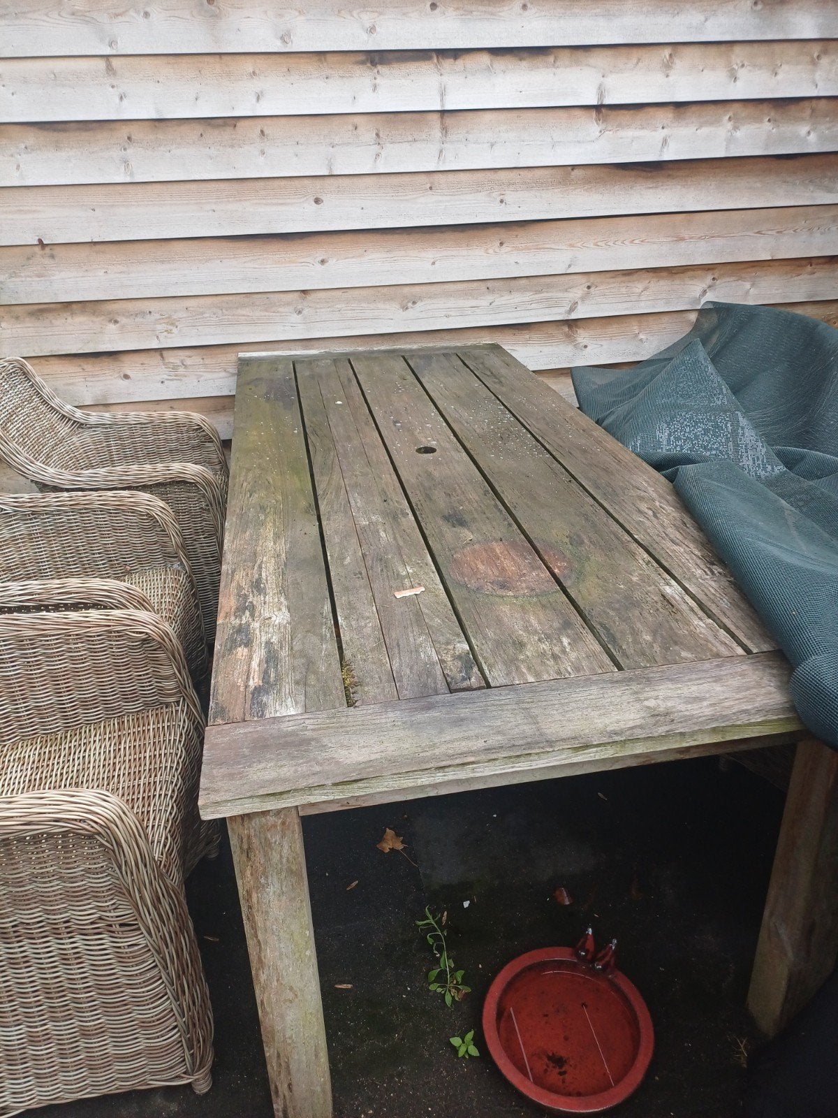 Gratis tuintafel, Tuin en Terras, Tuintafels, Gebruikt, Rechthoekig, Hout, Ophalen
