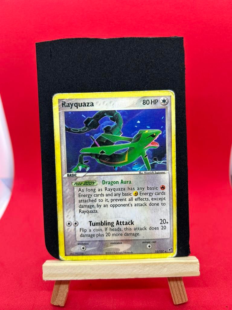 Rayquaza 22/107 EX Deoxys Pokémon Card, Ophalen of Verzenden, Gebruikt, Losse kaart