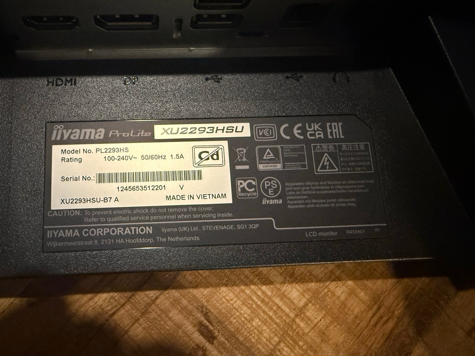 Iiyama ProLite XU2293HSU Monitor Onderdelen, Computers en Software, HDMI, IPS, ., Full HD