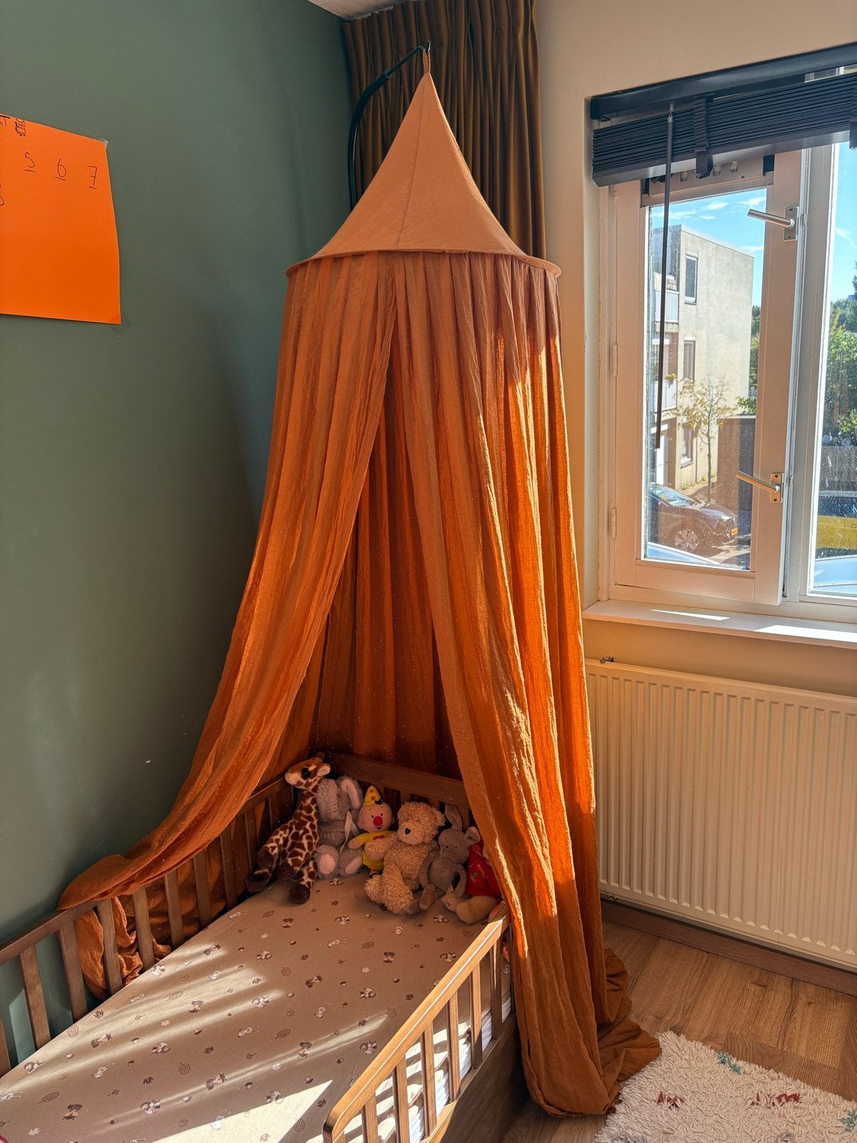 Baby/kinder Klamboe Caramel/Oranje met Standaard, Kinderen en Baby's, Ophalen, Oranje, Gebruikt, Overige merken