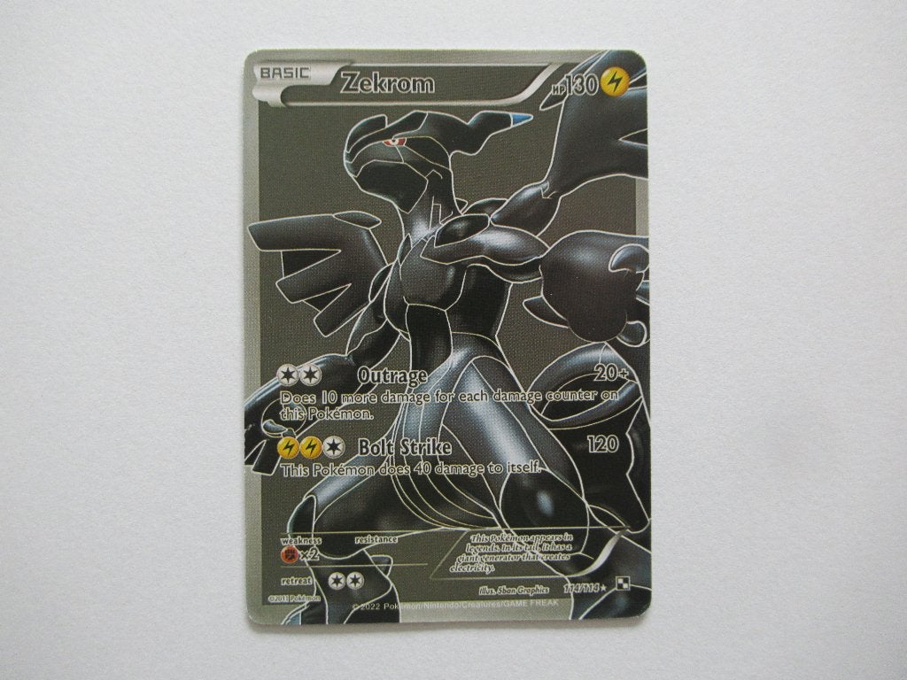 Pokémon kaart Basic Zekrom Bolt Strike hp130 114/114, Ophalen of Verzenden, Nieuw, Losse kaart