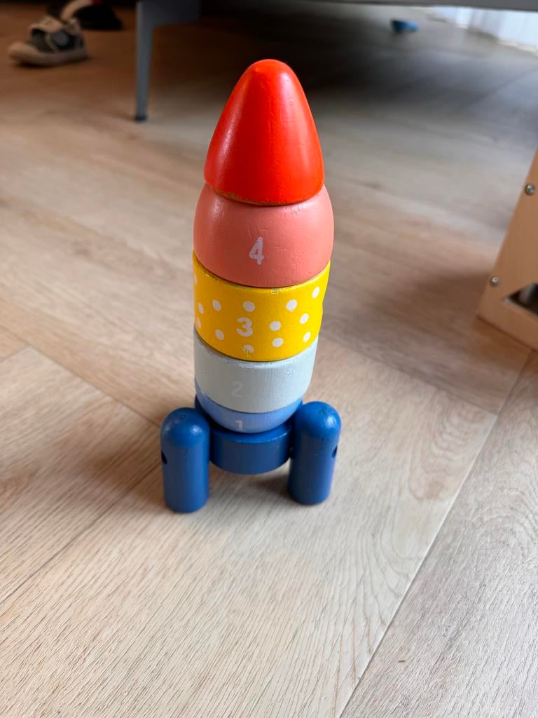 Houten stapelraket met cijfers, Ophalen, Zo goed als nieuw, Overige typen