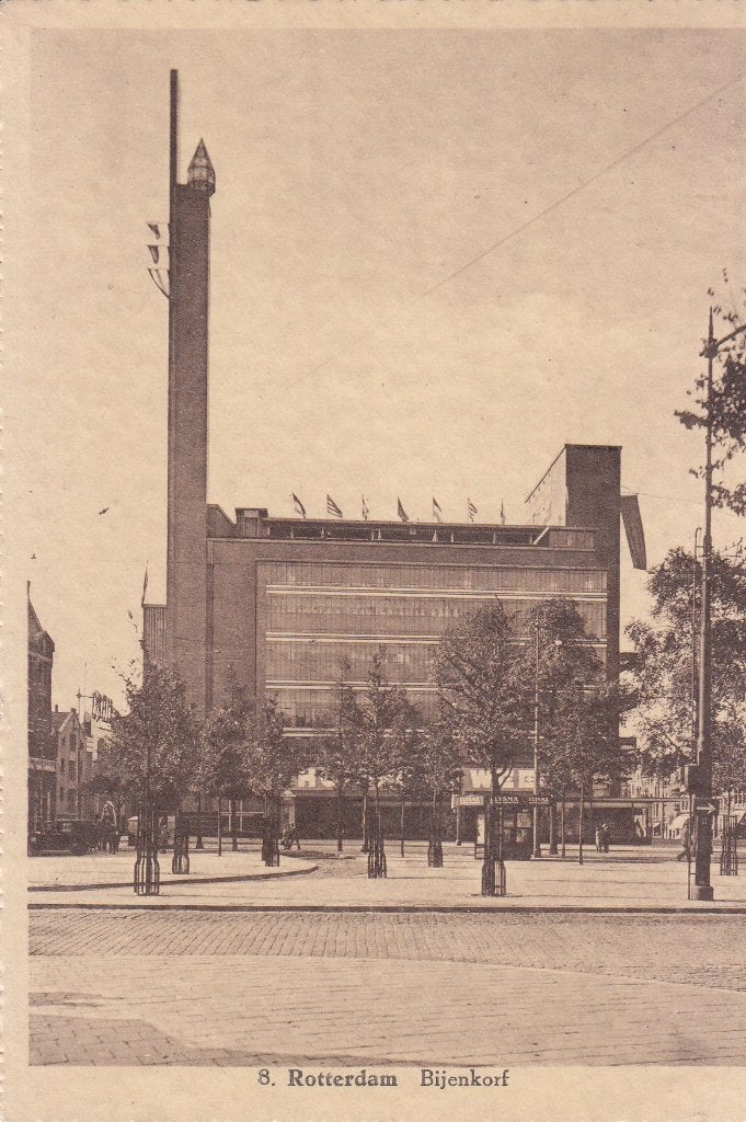 Rotterdam - Bijenkorf 30-er jaren, Verzenden, 1920 tot 1940, Gelopen, Zuid-Holland