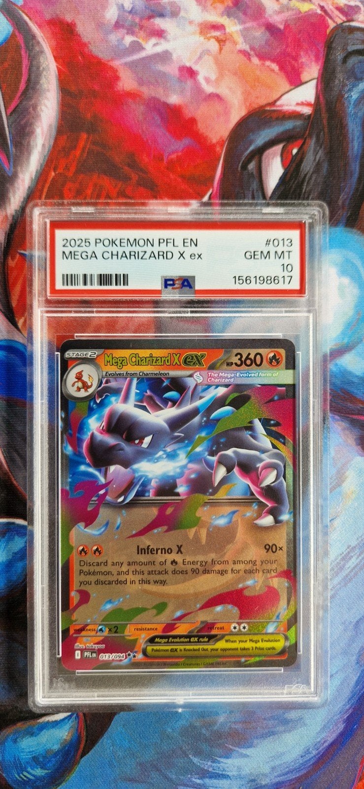 PSA 10 Mega Charizard X EX 2025 Pokemon PFL EN #013, Ophalen of Verzenden, Nieuw, Losse kaart