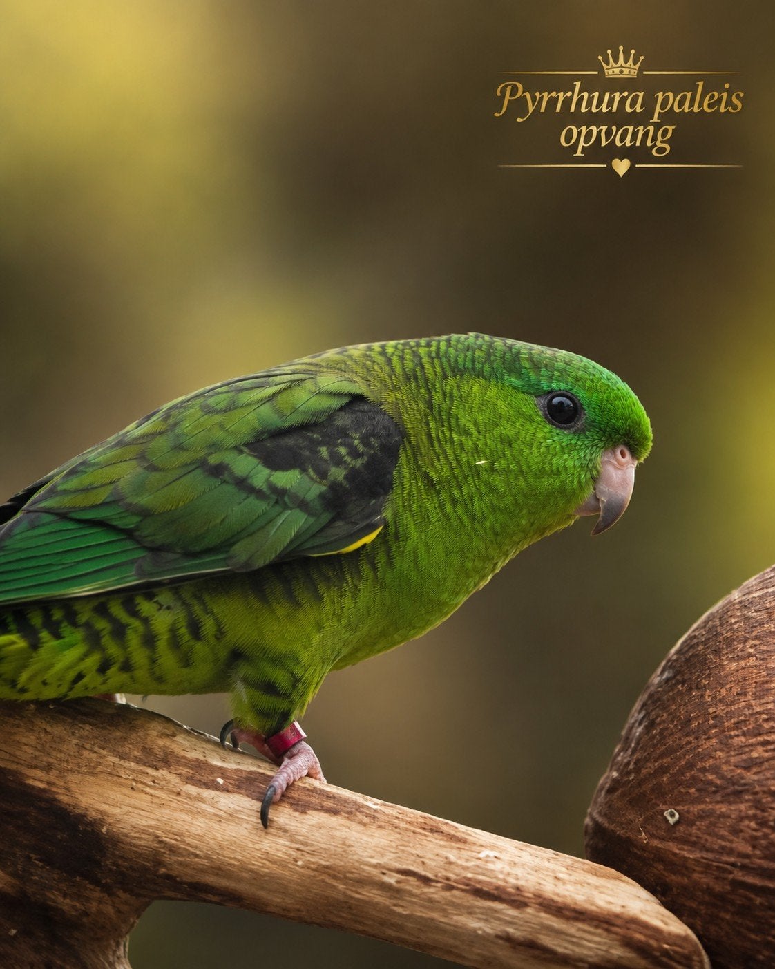 Catherina parkiet groen (Ter Adoptie), Mannelijk, Parkiet