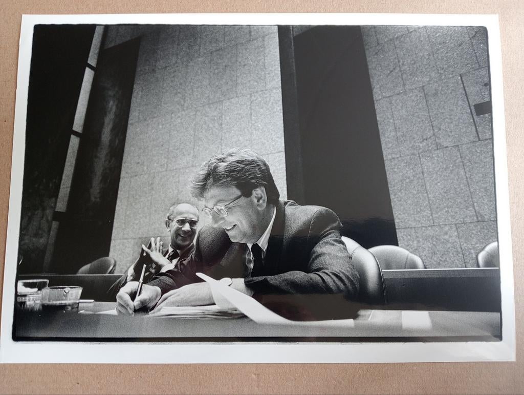 Peter Boer foto Minister de Vries en Wallage jaren 90, Ophalen of Verzenden, 1980 tot heden, Zo goed als nieuw