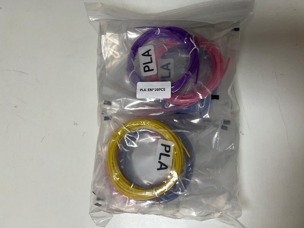 3D pen Filament vullingen PLA 1,75mm 20 kleuren elk 5 meter, ValeDelucs, ValeDelucs, Nieuw, Ophalen of Verzenden