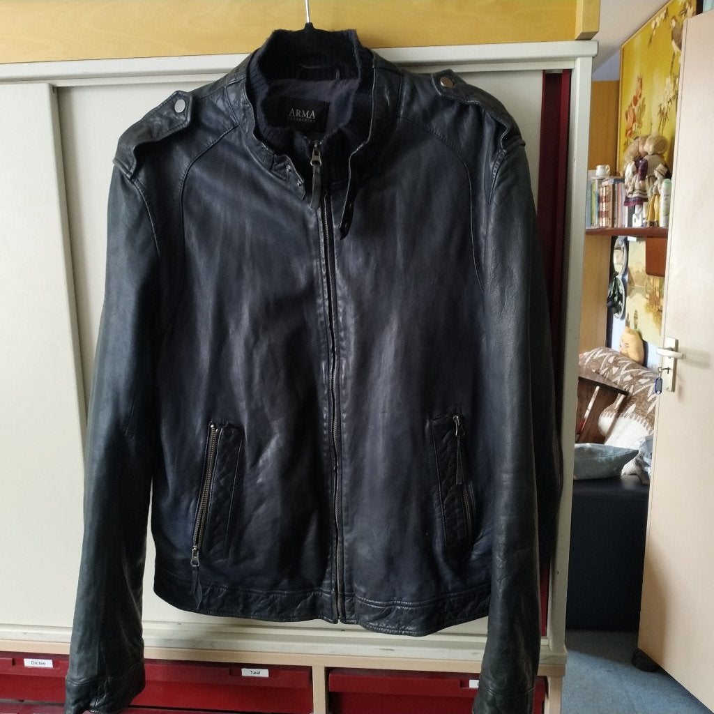Leren Arma jas maat 50, Maat 48/50 (M), Zwart, ARMA, Ophalen of Verzenden