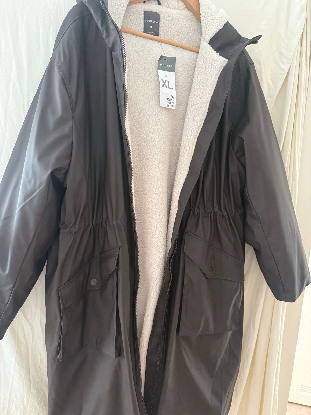 Primark regenjas met teddy voering - Maat XL, Ophalen of Verzenden, Nieuw, Maat 46/48 (XL) of groter, Zwart