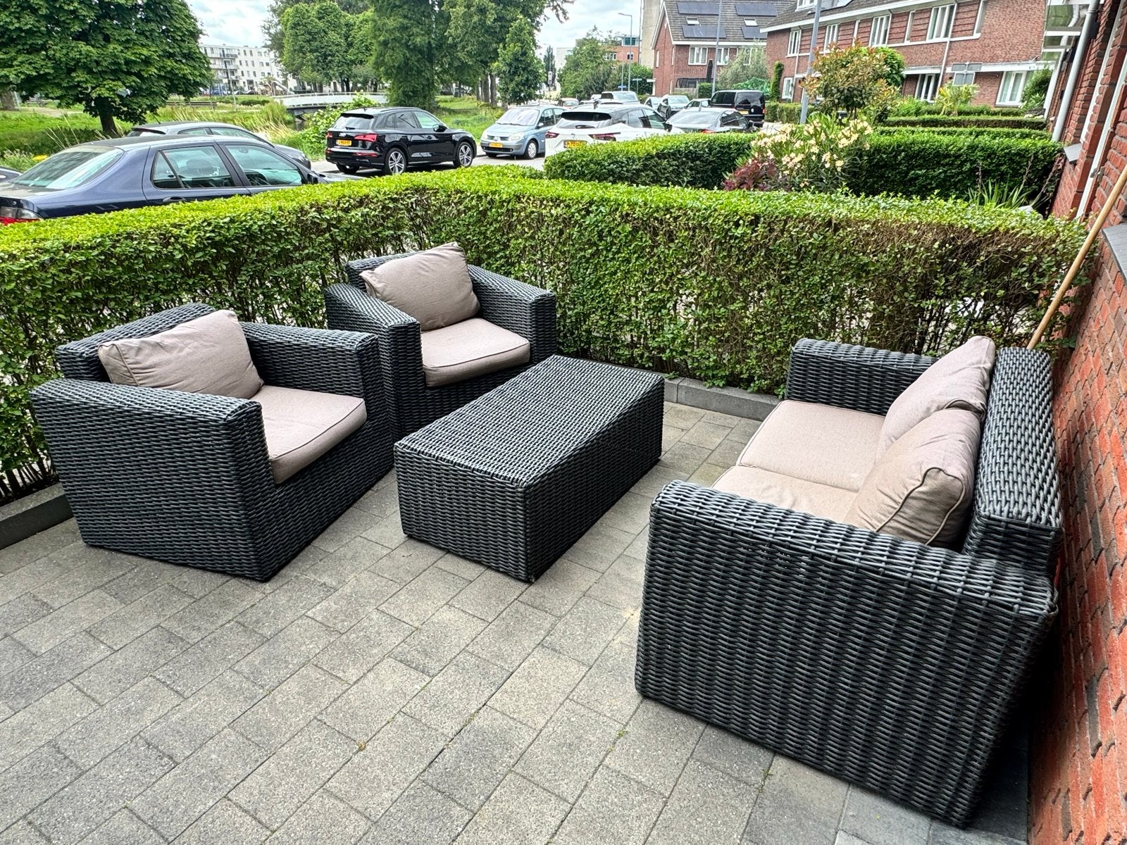 Grote Royal Lifestyle Loungeset, Tuin en Terras, Ophalen, 4 zitplaatsen, Gebruikt, Eettafel