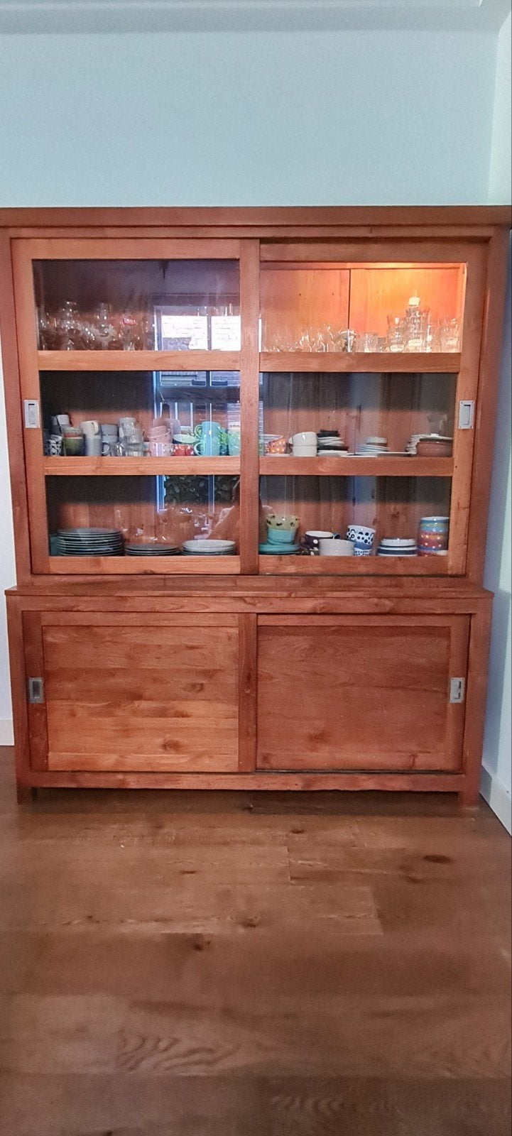 buffetkast - teakhout/grenen(?), Huis en Inrichting, Ophalen, Gebruikt, 25 tot 50 cm, 200 cm of meer