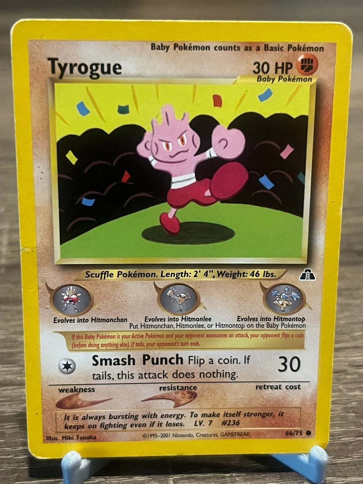 Tyrogue (66/75) - Neo Discovery - EX, Ophalen of Verzenden, Gebruikt, Losse kaart
