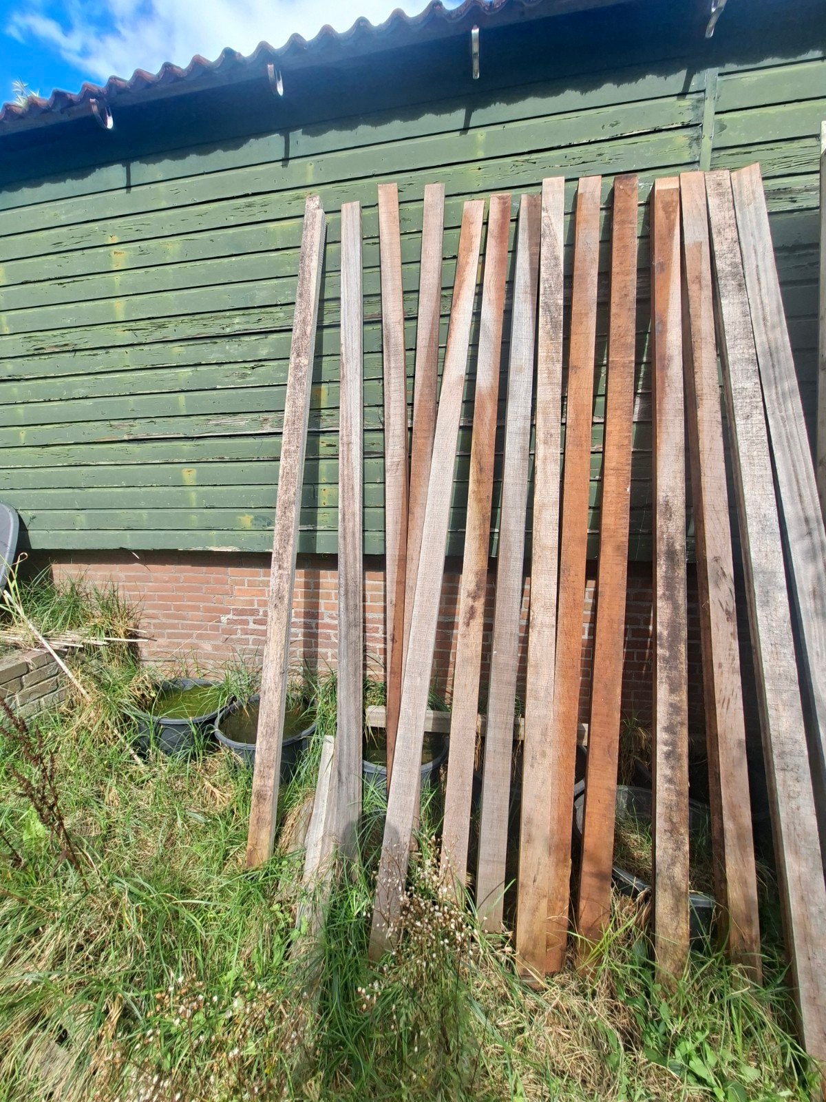 Diverse gebruikte houten planken voor diverse projecten, Doe-het-zelf en Verbouw, Hout en Planken, Ophalen, Gebruikt, 25 tot 50 mm