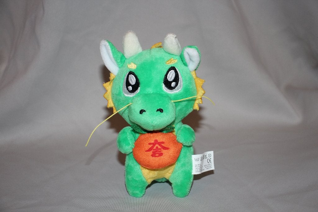 Amazing Oriental Draak knuffel pluche - 16cm, Groen, Overige merken, Overige karakters, Overige typen