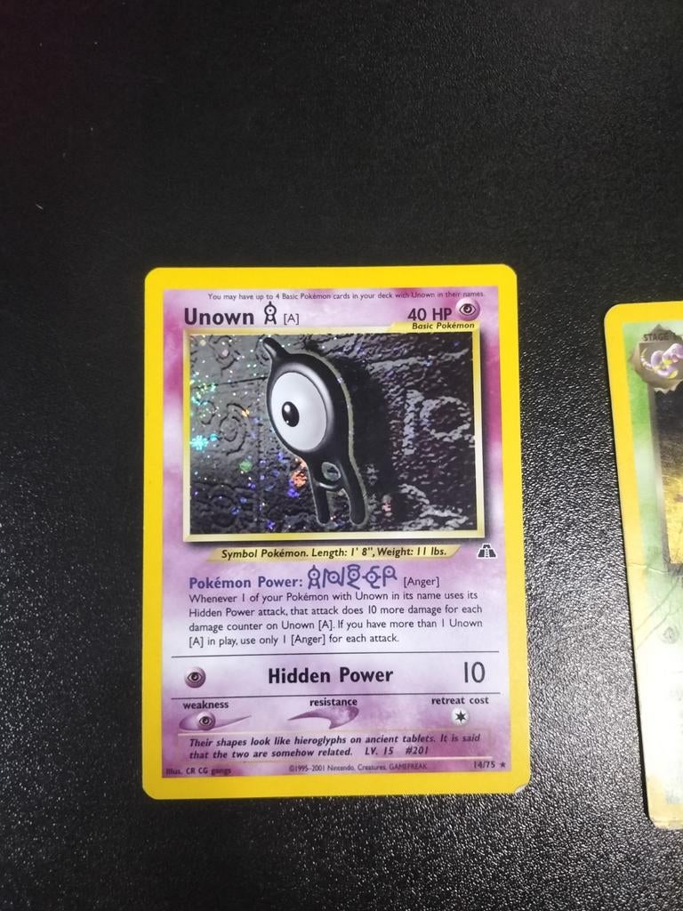 Pokémon Kaart: Unown [A] (14/75) - Neo Discovery, Ophalen of Verzenden, Zo goed als nieuw, Losse kaart