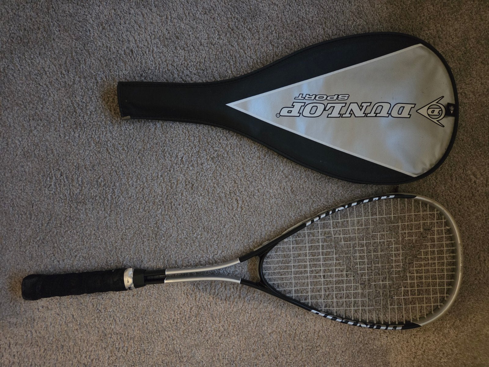 Dunlop Squash Racket met hoes, Ophalen of Verzenden, Gebruikt