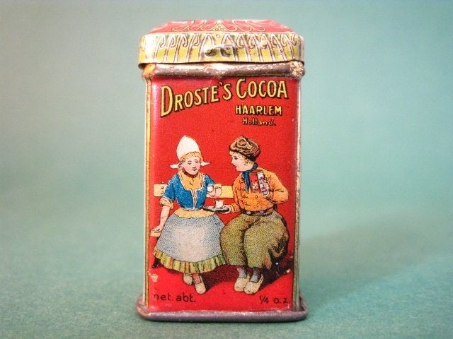 Droste cacao monster blik 1/4 oz Holland 1920, Verzamelen, Ophalen of Verzenden, Zo goed als nieuw, Overige, Droste
