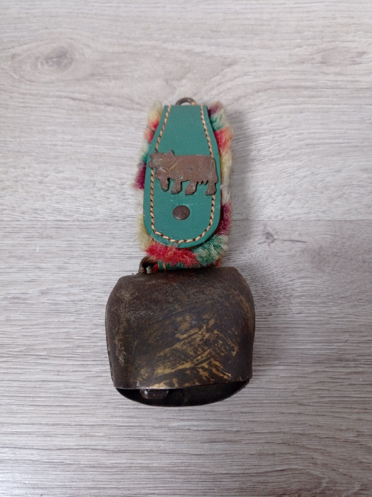 Antieke koebel Bel 6,5 cm met band 14 cm, Ophalen of Verzenden