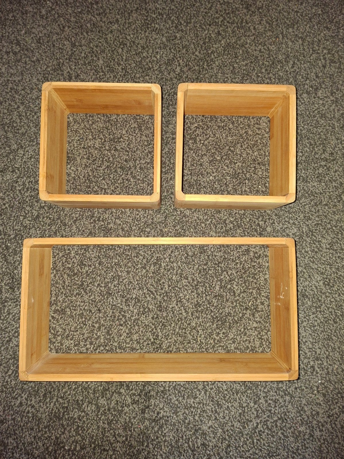 Set van 3 bamboe wandplanken/opbergbakjes, Hout, Ophalen of Verzenden, Zo goed als nieuw, Modern