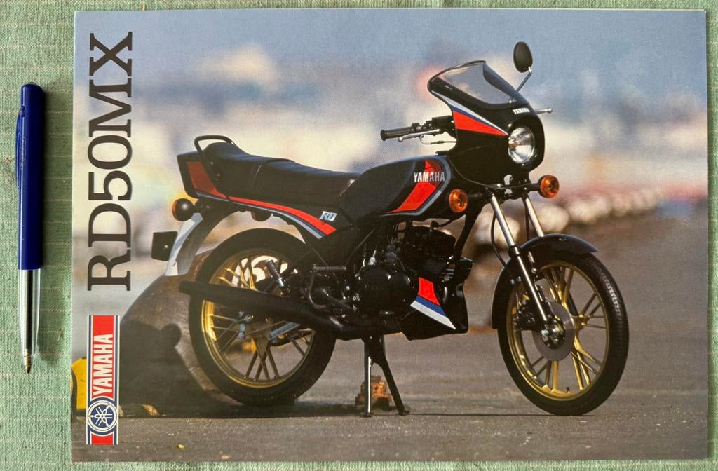 Folder 1983 Yamaha RD50 MX gouden sterwielen, Verzenden, Zo goed als nieuw, Motoren