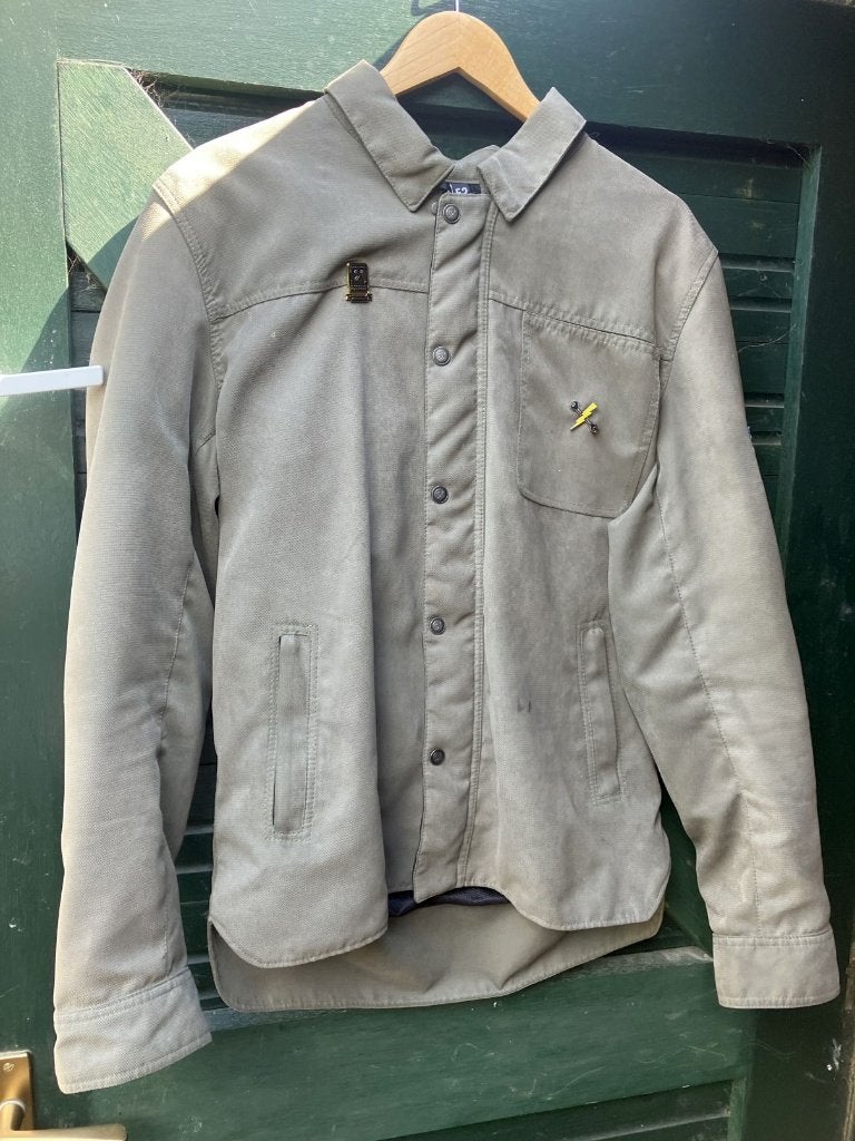 Motorjas / overhemd casual (leger)groen maat 52 / XL, Ophalen of Verzenden, Tweedehands, Jas | textiel