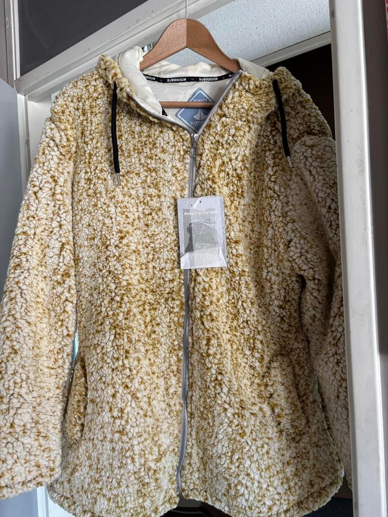 Bjornson Sherpa Fleece Jas - Nieuw met kaartjes, Kleding | Dames, Jassen | Winter, Nieuw, Maat 46/48 (XL) of groter, Beige, Ophalen of Verzenden