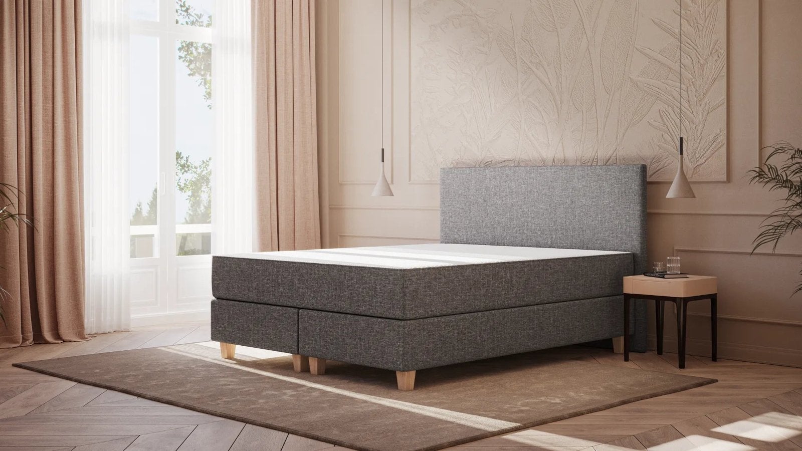 Emma Deluxe Boxspring 180x220 complete set - 1,5 jaar oud, Ophalen, Tweepersoons, Zo goed als nieuw, 180 cm