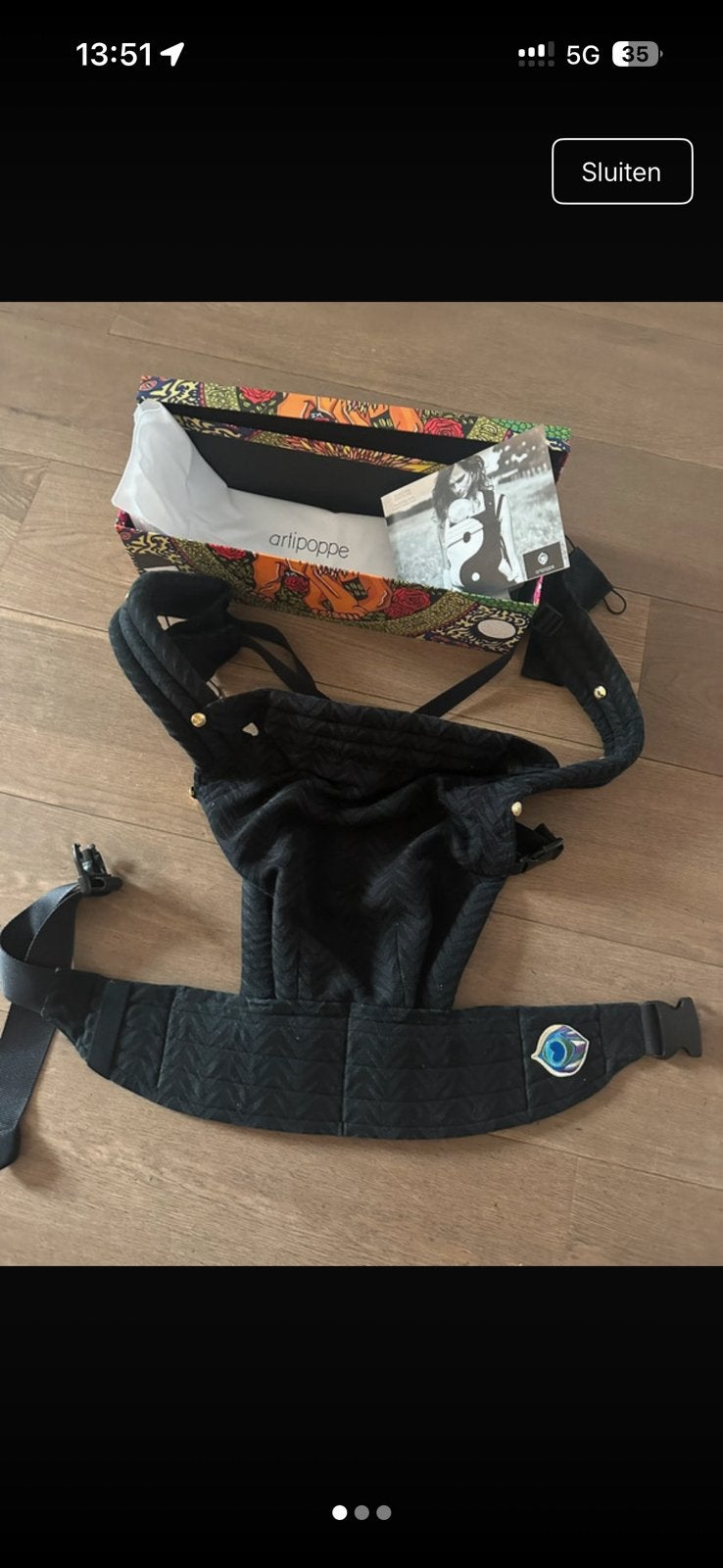 Artipoppe Zeitgeist zwart z.g.a.n., Kinderen en Baby's, Babydragers en Draagdoeken, Ophalen of Verzenden, Zo goed als nieuw, Draagzak