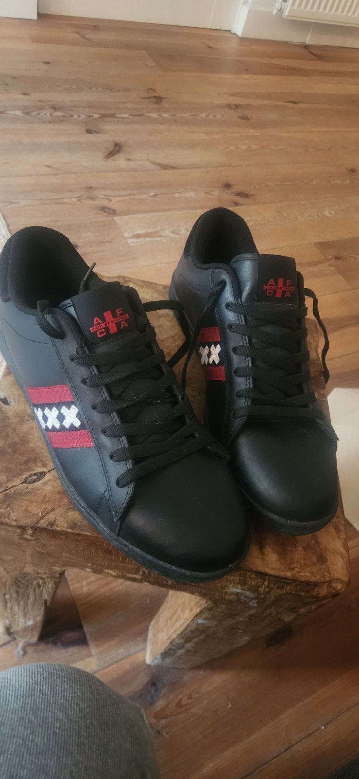 Zwarte AFCA sneakers met Amsterdamse kruizen, Onbekend, Zwart, Nieuw, Ophalen of Verzenden